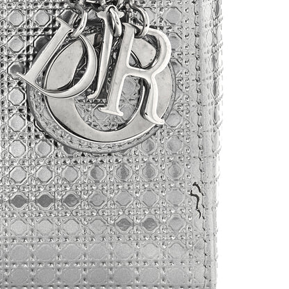 Christian Dior Metallic Patent Micro-Cannage Mini Lady Dior Silver 8 of 10