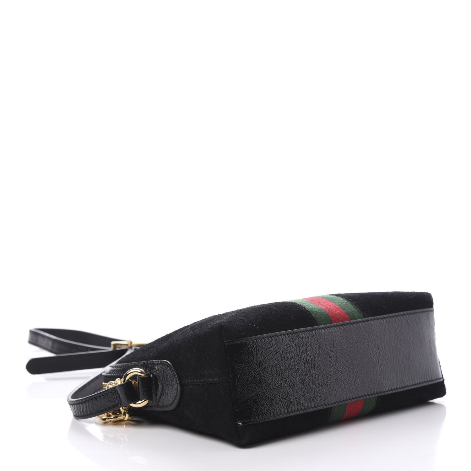 Gucci Suede Patent Web GG Small Ophidia Dome Shoulder Bag Black 4 of 13