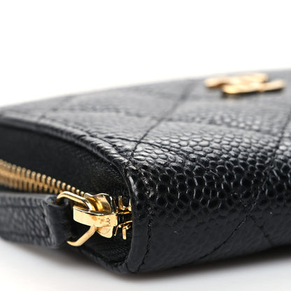Chanel Caviar Quilted Zip Coin Purse Black 9 of 11