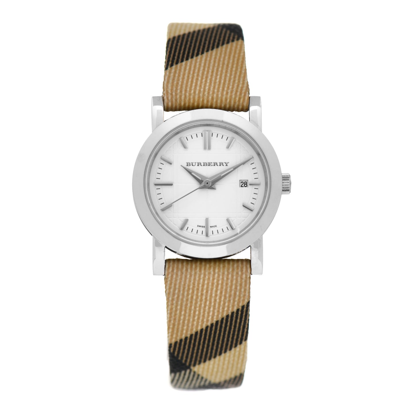 Stainless Steel Calfskin 28mm Heritage Nova Check Quartz Watch BU1387