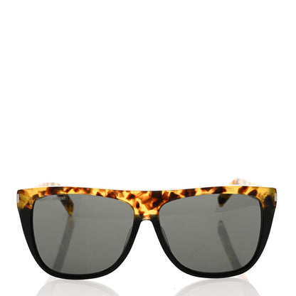 Saint Laurent Acetate Flat Top Sunglasses SL1 Tortoise Black 2 of 10