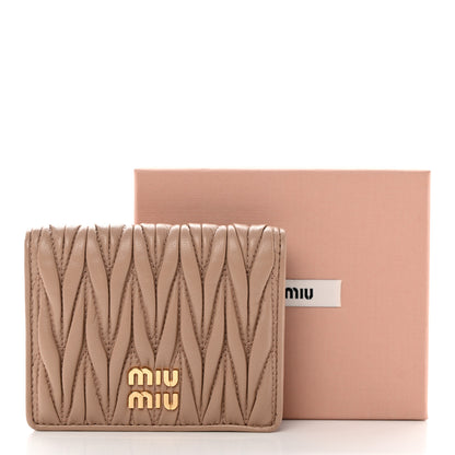 Miu Miu Nappa Matelasse Bi-Fold Compact Wallet Cammeo 13 of 13