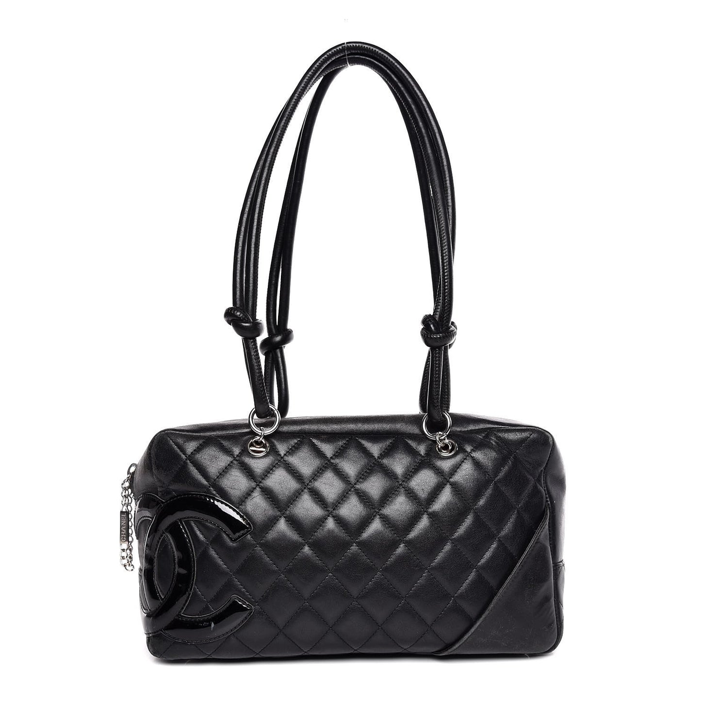 Calfskin Quilted Large Cambon Bowler Black