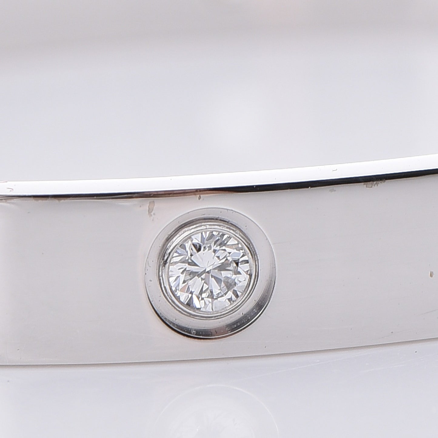 18K White Gold 4 Diamond LOVE Bracelet 17
