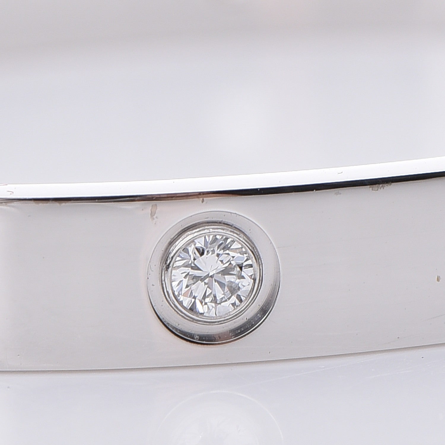 Cartier 18K White Gold 4 Diamond LOVE Bracelet 17 7 of 11