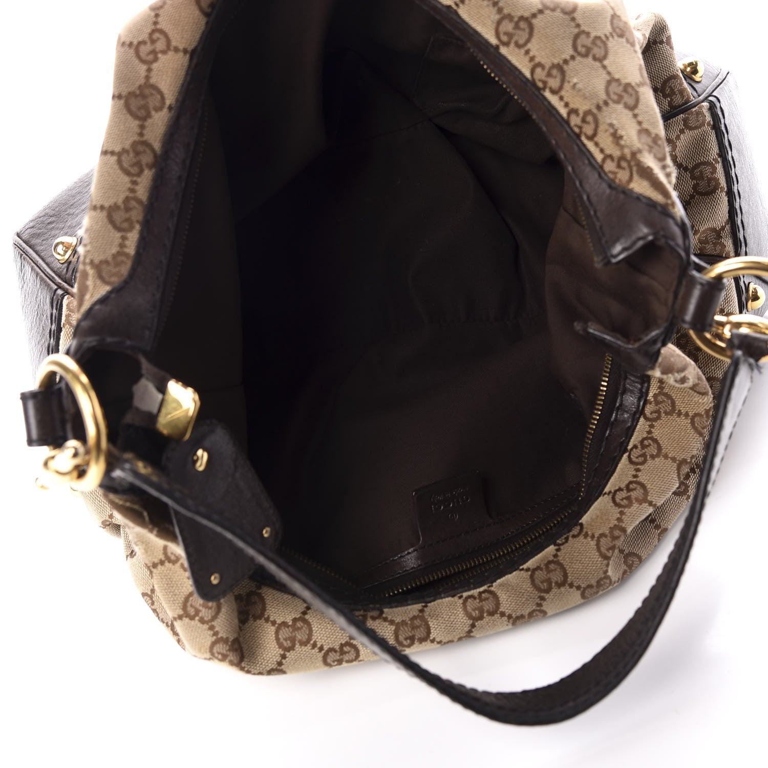 Gucci Monogram Medium Jockey Hobo Dark Brown 5 of 12