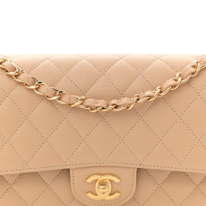 Chanel Caviar Quilted Medium Double Flap Beige 8 of 11