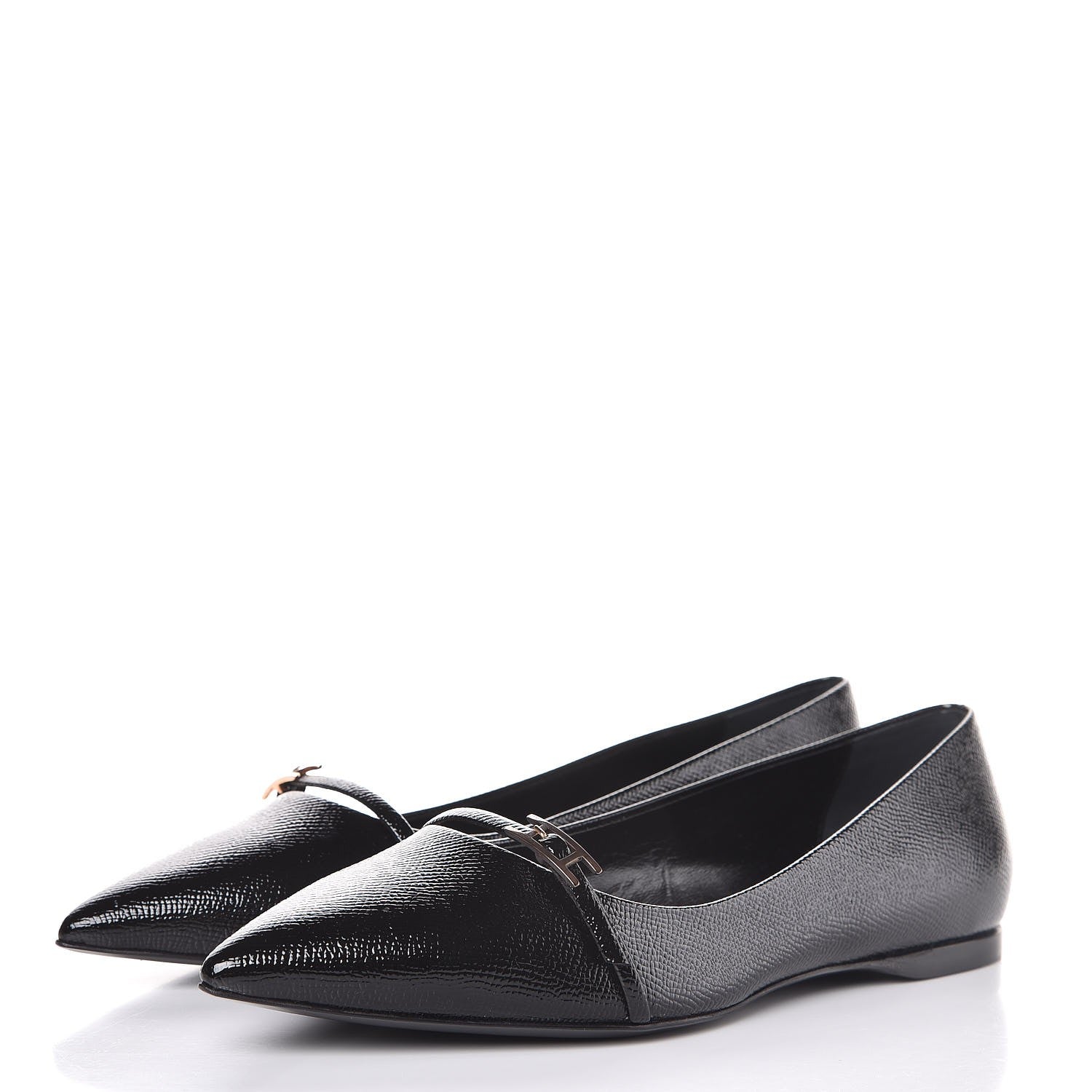 Hermes Patent Epsom Laura Ballerina Flats 38.5 Black 3 of 8