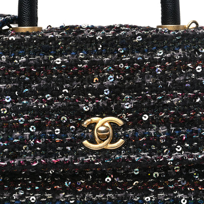 Chanel Tweed Sequin Mini Coco Handle Flap Black 8 of 10