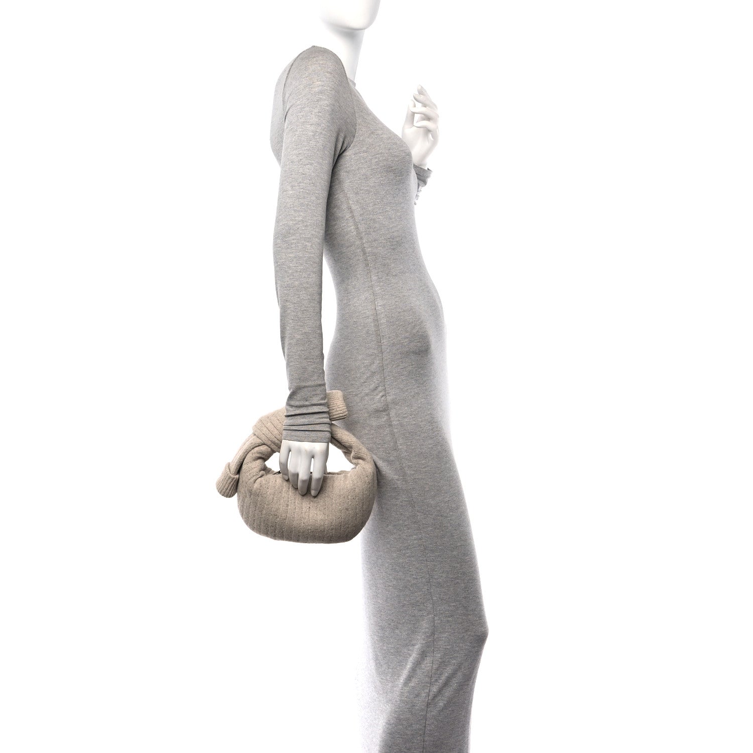 Bottega Veneta Wool Knit Sock Mini Jodie Dune Melange 2 of 10