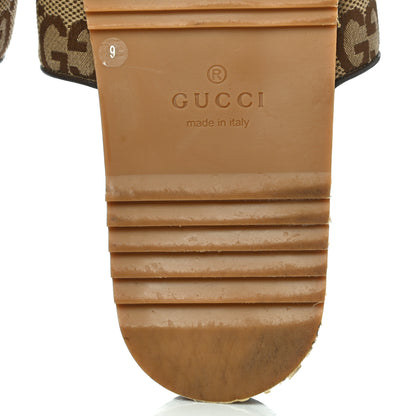 Gucci Monogram Jumbo GG Mens Slide Sandals 9 Camel Ebony 12 of 15