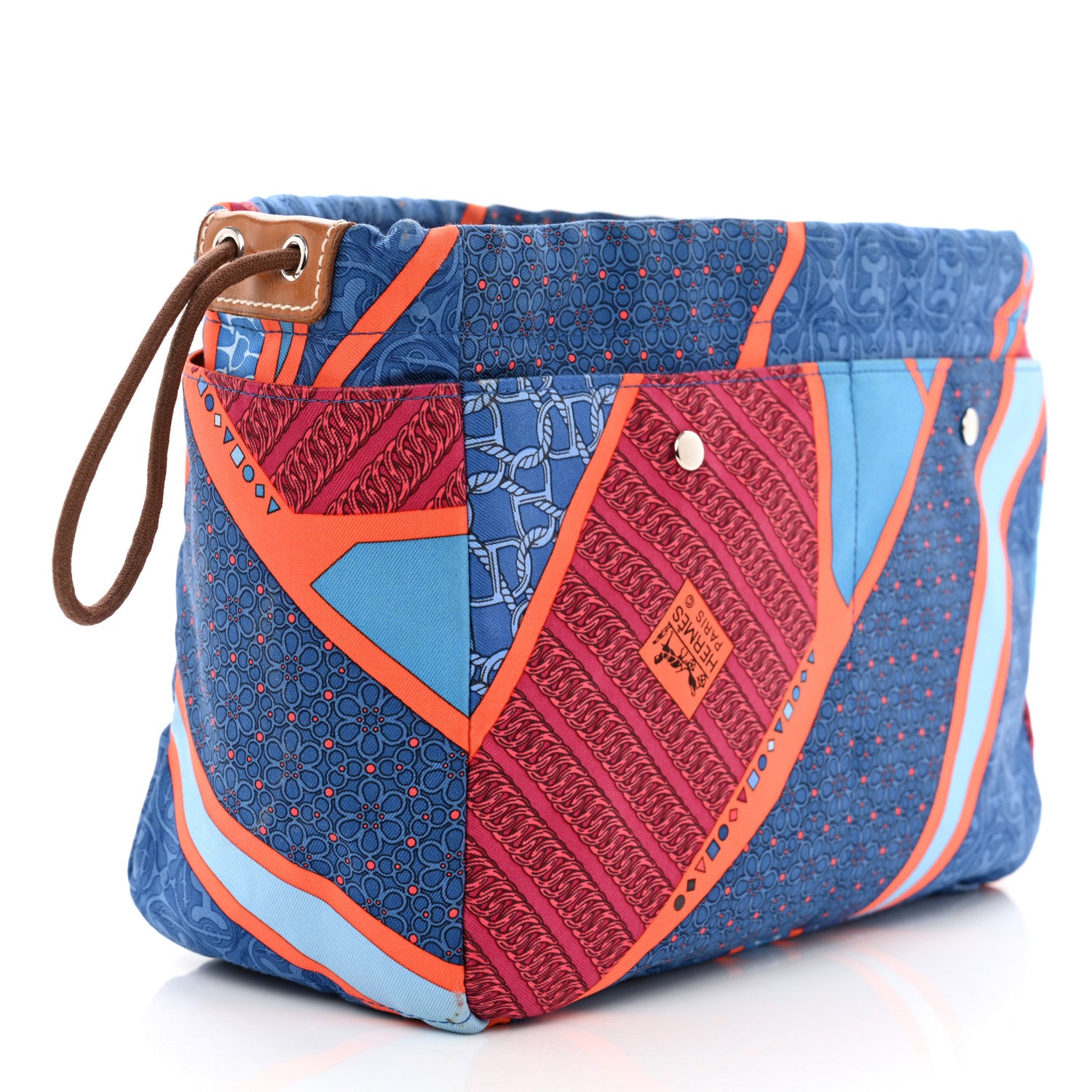 Hermes Silk Carre en Cravates Fourbi 20 PM Pouch Bleu Saphir 3 of 9
