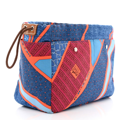 Hermes Silk Carre en Cravates Fourbi 20 PM Pouch Bleu Saphir 3 of 9