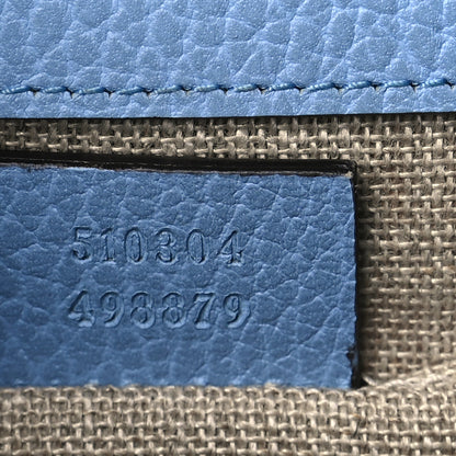 Gucci Dollar Calfskin Small Interlocking G Shoulder Bag Mineral Blue 10 of 16