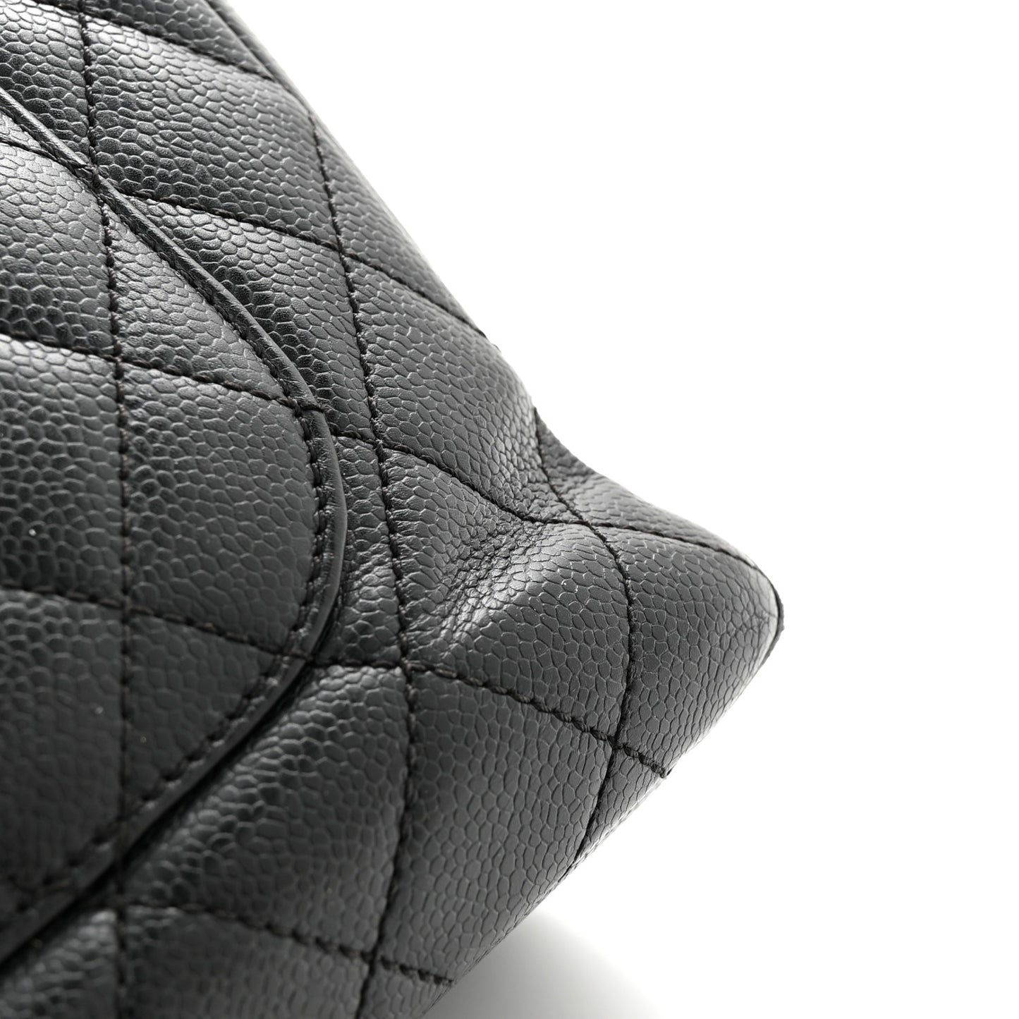 Caviar Quilted Petit Shopping Tote PST Black
