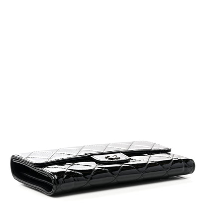 Chanel Patent Quilted Large Flap Wallet Black 4 of 8