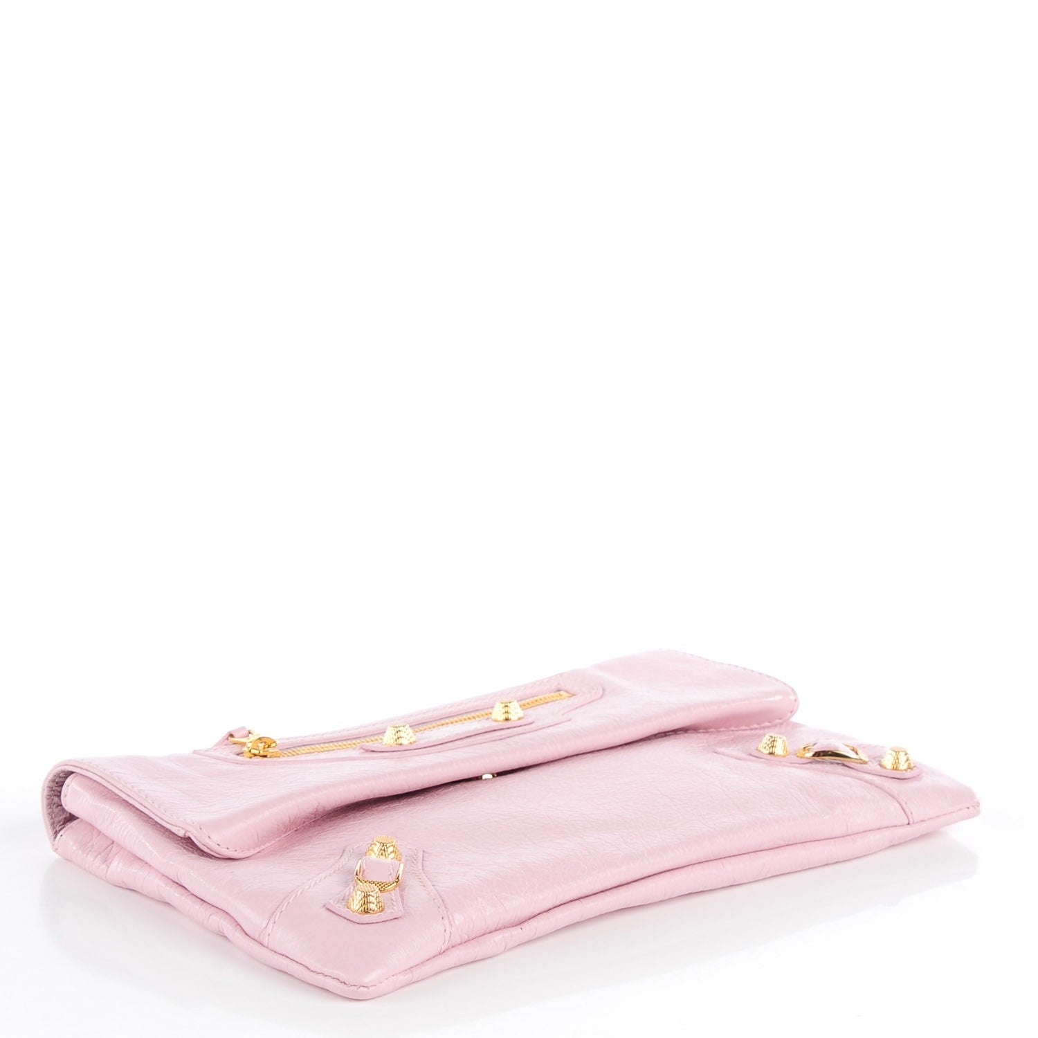 Balenciaga Agneau Giant 12 Gold Hardware Envelope Clutch Rose Poudre 5 of 10