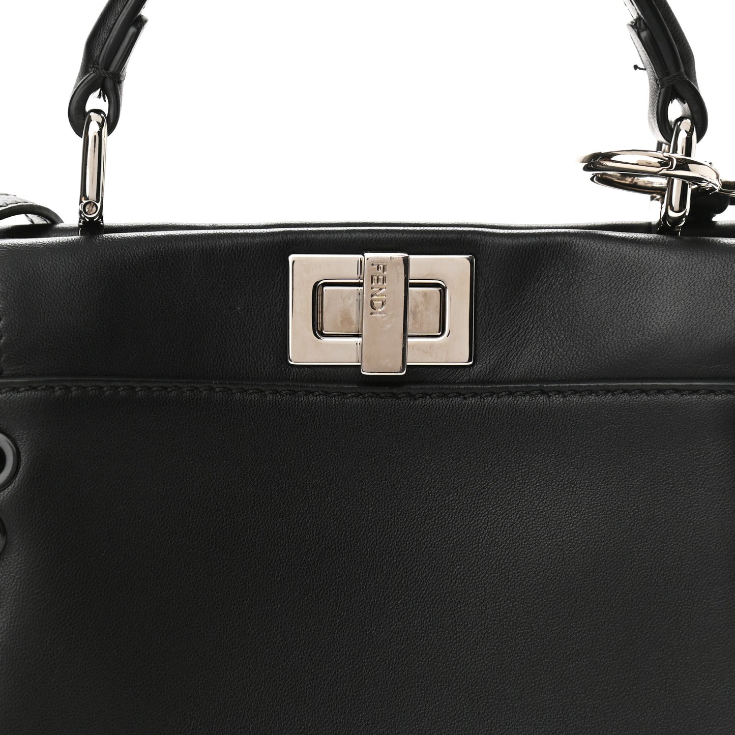 Nappa Lace Up Mini Peekaboo Iconic Satchel Black