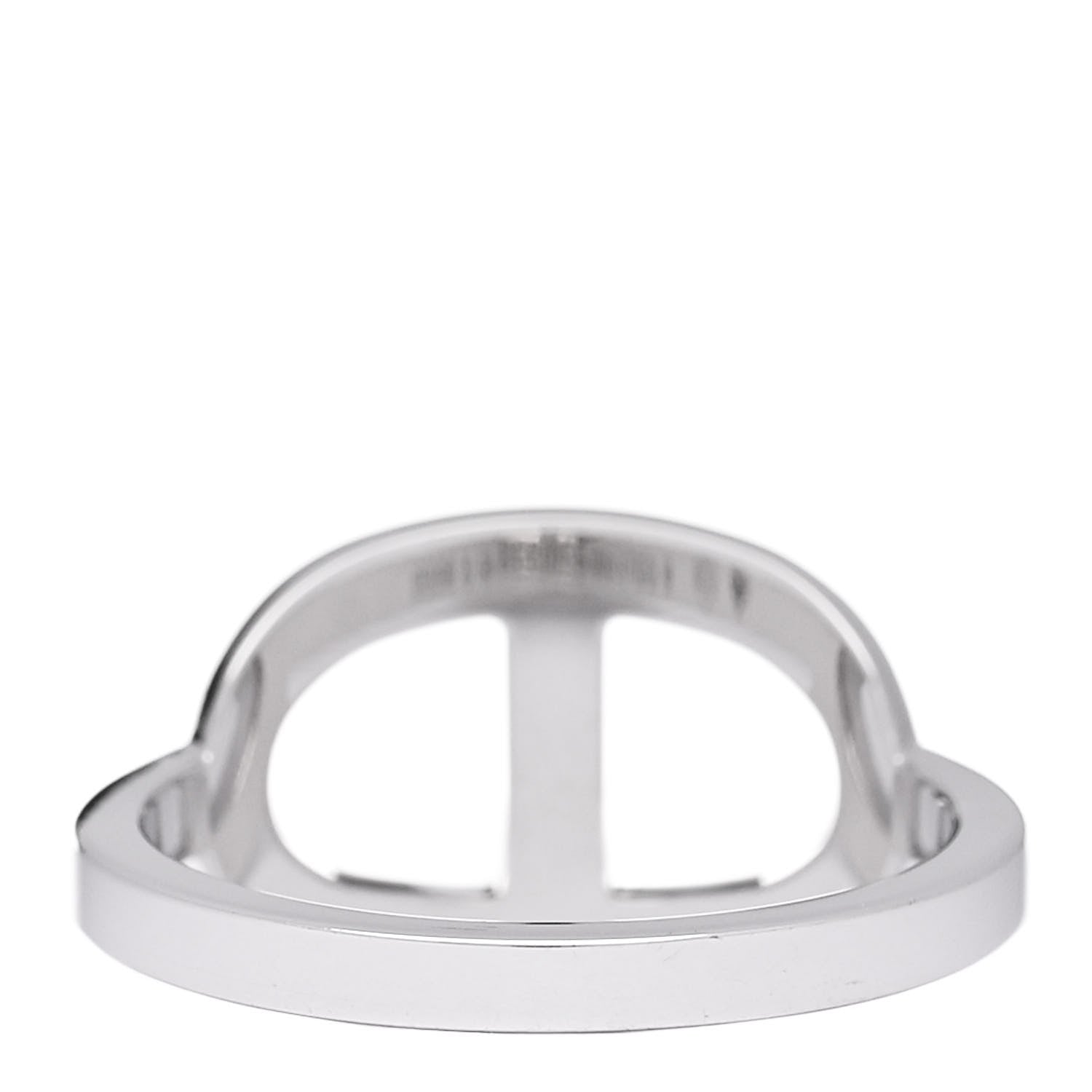 Hermes 18K White Gold Diamond MM Chaine d'Ancre Contour Ring 50 5.25 4 of 6