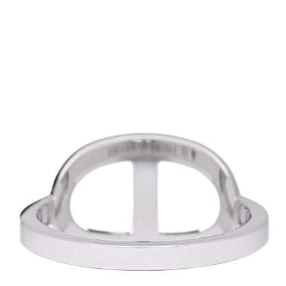 Hermes 18K White Gold Diamond MM Chaine d'Ancre Contour Ring 50 5.25 4 of 6