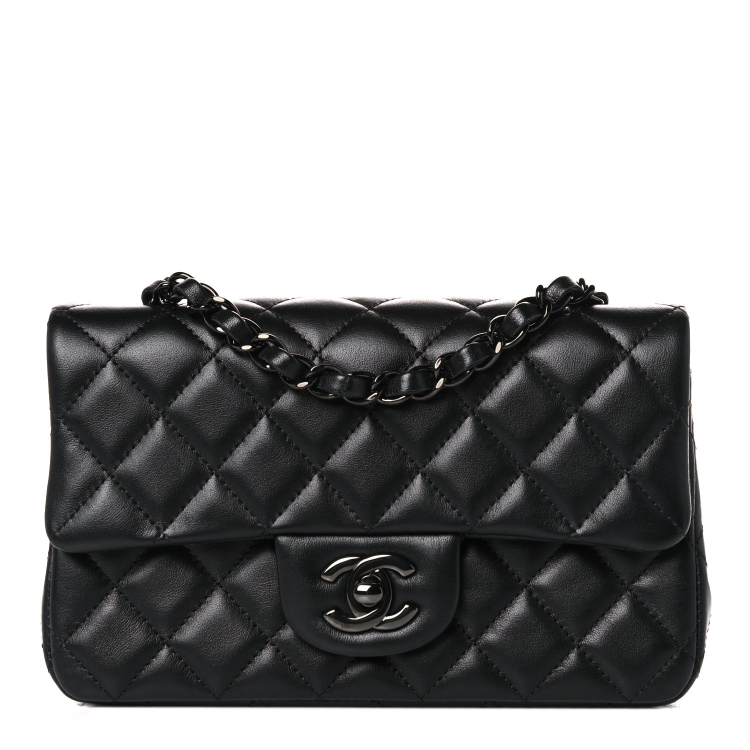 Chanel Lambskin Quilted Mini Rectangular Flap So Black 1 of 10