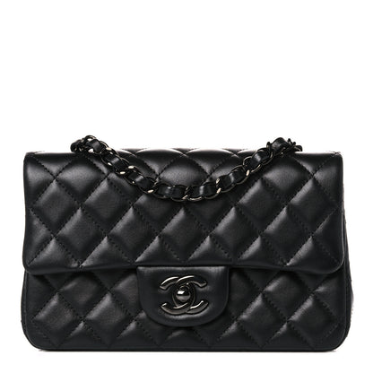 Chanel Lambskin Quilted Mini Rectangular Flap So Black 1 of 10