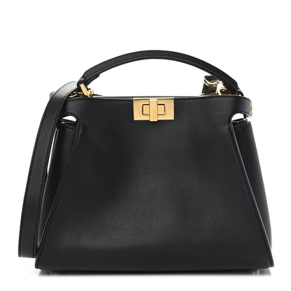Fendi Vitello Medium Peekaboo Iconic Essentially Satchel Black 1 of 11