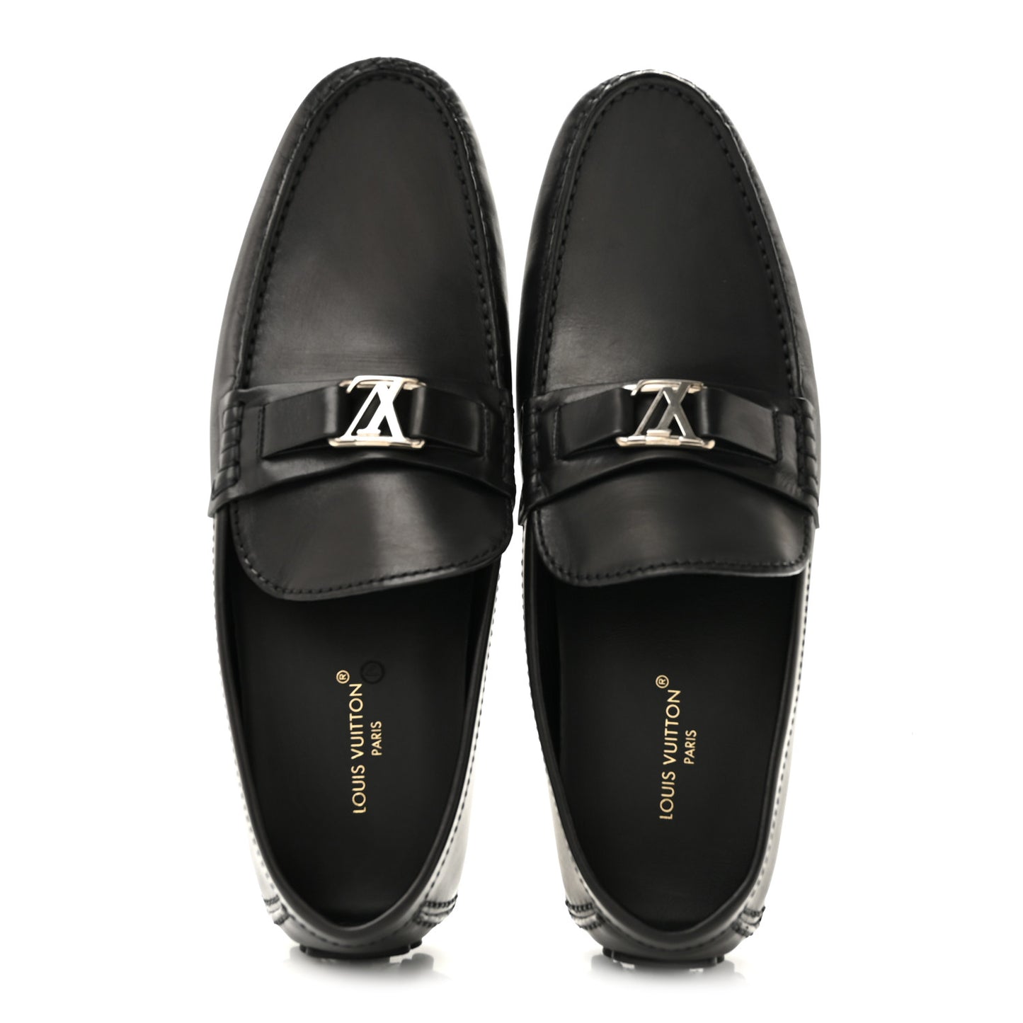 Calfskin Mens Monte Carlo Shoe Moccasin Loafers 9 Black