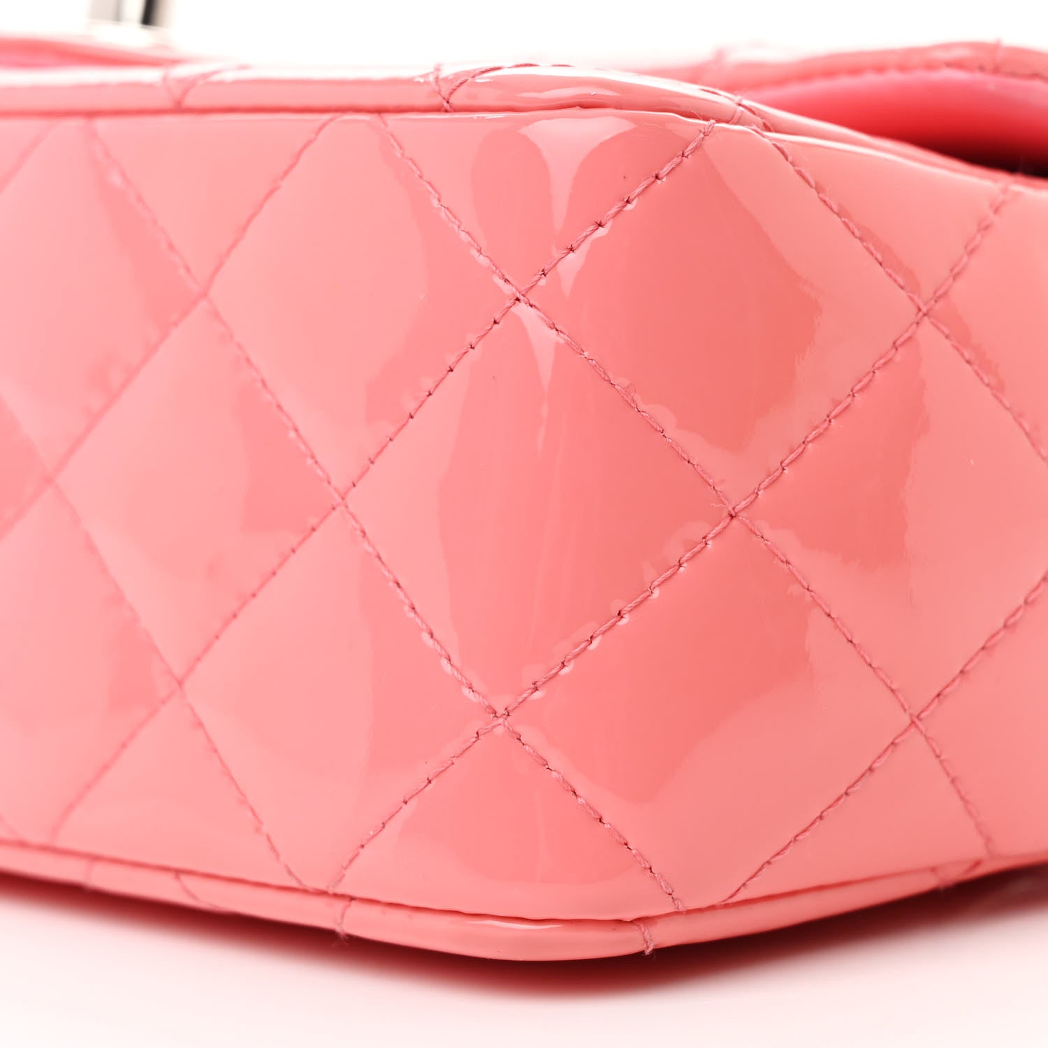 Chanel Patent Calfskin Quilted Mini Rectangular Flap Pink 10 of 11