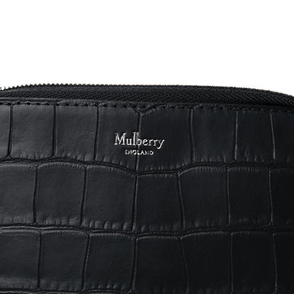 Mulberry Crocodile Embossed Calfskin Cosmetic Pouch Black 13 of 14