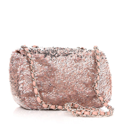 Chanel Sequin Mini Flap Light Pink Silver 3 of 10