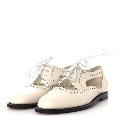 Christian Dior Calfskin Cut Out Teddy-D Oxford Flats 36 Off White 4 of 10