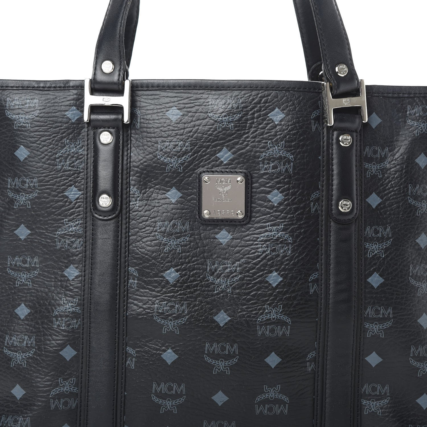 MCM Visetos Shopping Tote Black 8 of 16