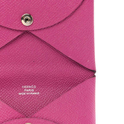 Hermes Epsom Calvi Card Case Rose Pourpre 8 of 11