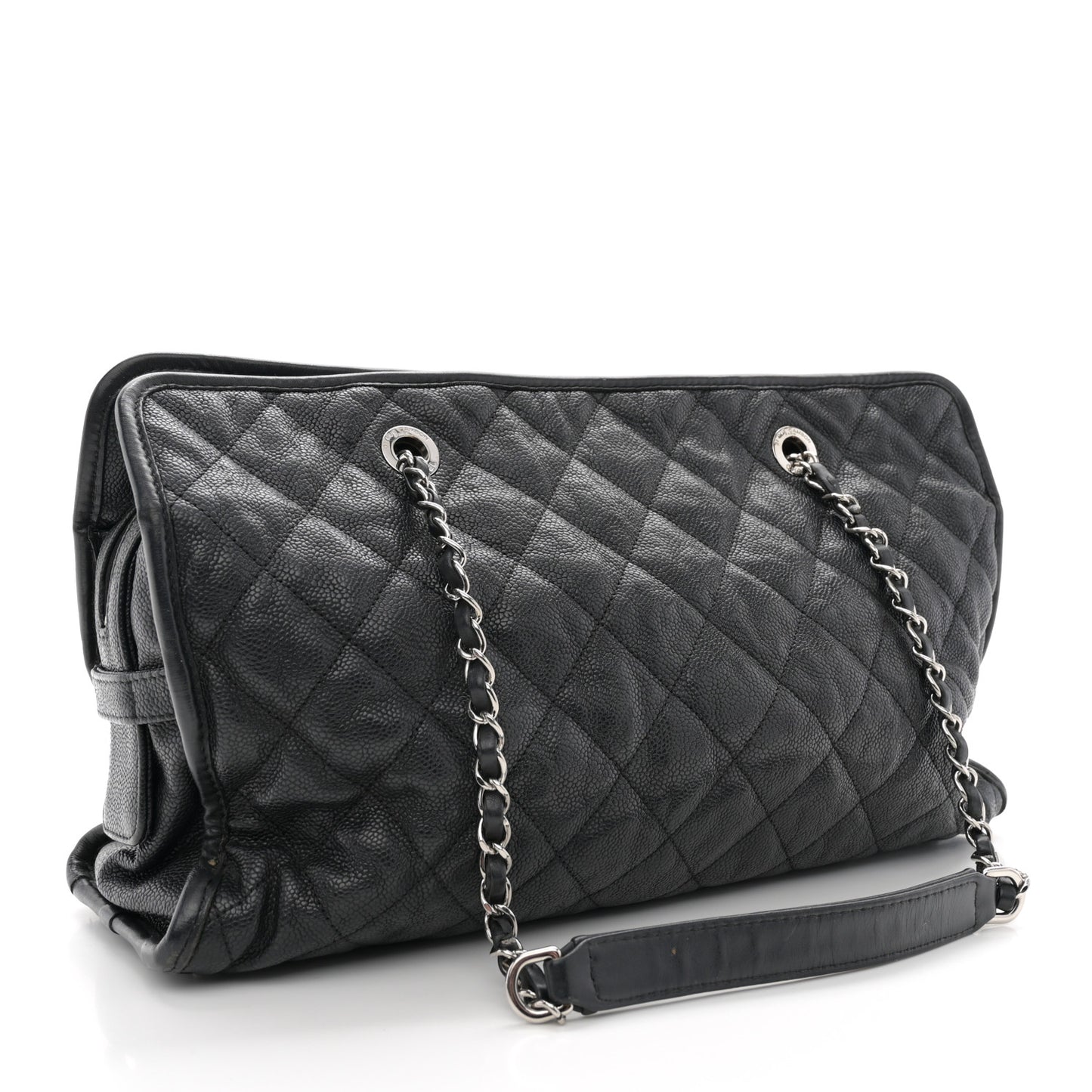 Caviar Quilted French Riviera Tote Black