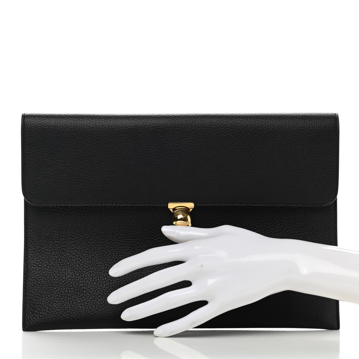 Alexander McQueen Calfskin Skull Envelope Clutch Black 2 of 10