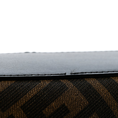 Fendi Glazed Fabric Vitello Liberty FF 1974 Diagonal Medium Camera Case Tobacco Moresco Black 12 of 12
