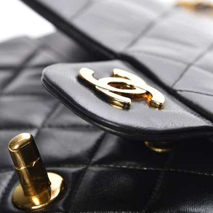 Chanel Lambskin Quilted Medium Double Flap Black 8 of 8