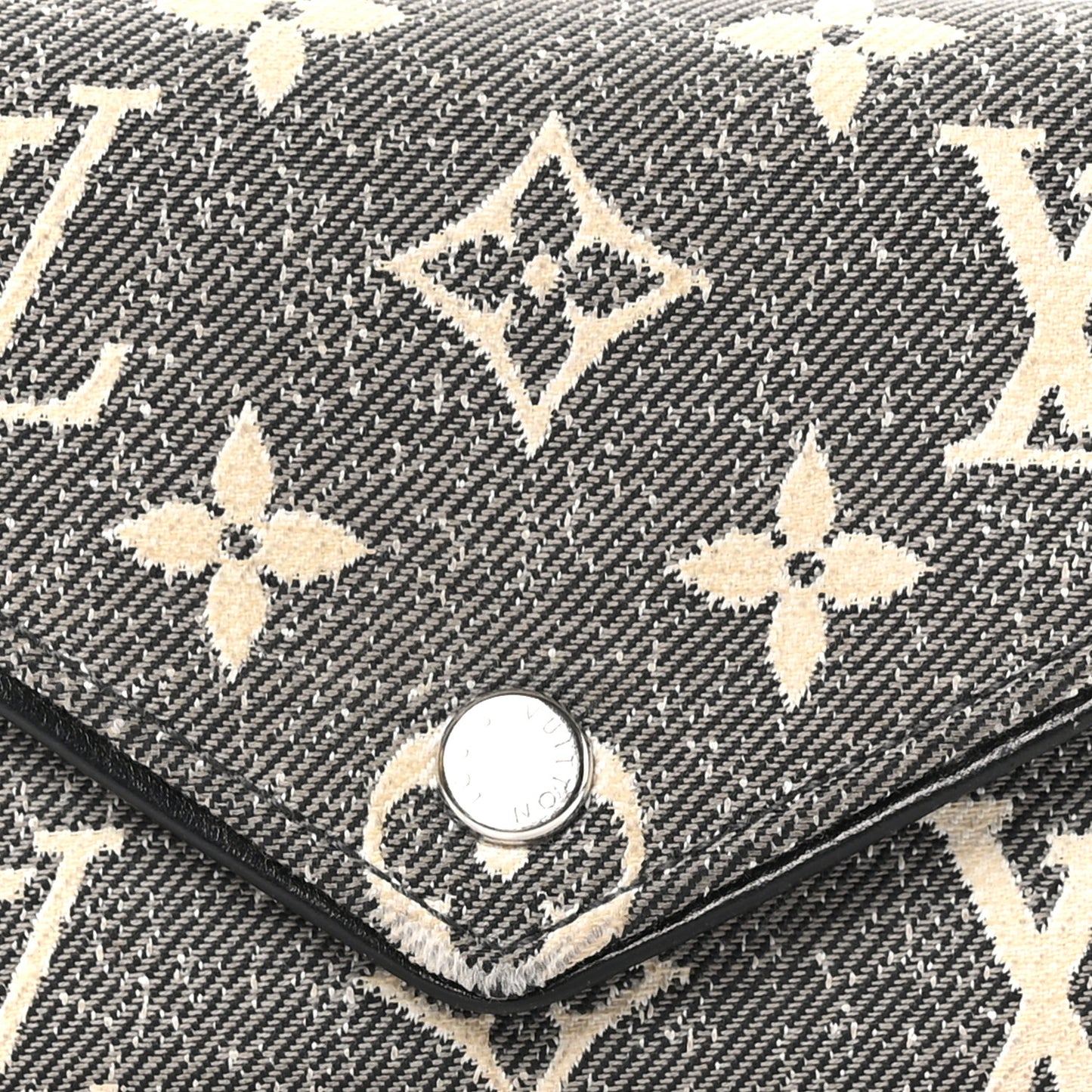 Denim Monogram Jacquard Victorine Wallet Grey