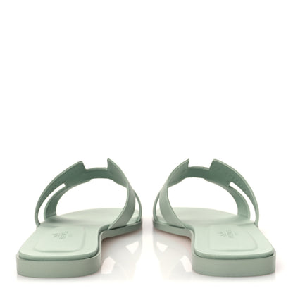 Hermes Calfskin Oran Sandals 40 Vert D'eau 6 of 10