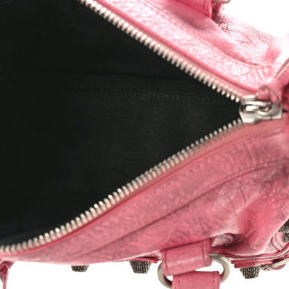 Balenciaga Agneau Arena Dirty Effect Mini Le Cagole Duffle Crossbody Bag Sweet Pink 6 of 10
