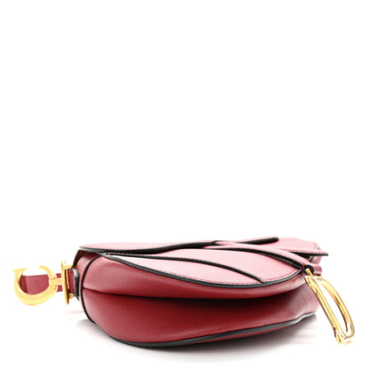 Christian Dior Grained Calfskin Saddle Bag Red 4 of 10