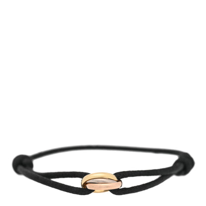 Cartier 18K Pink Yellow White Gold Trinity Adjustable Cord Bracelet Black 1 of 3