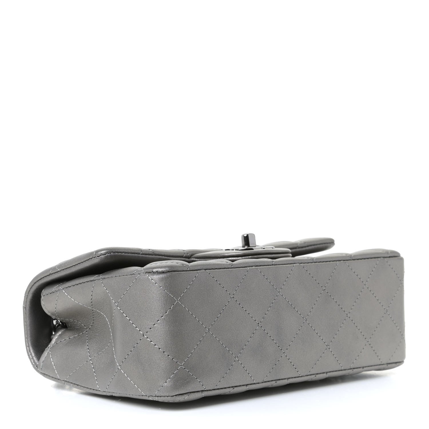 Chanel Metallic Lambskin Quilted Mini Rectangular Flap Silver 4 of 10