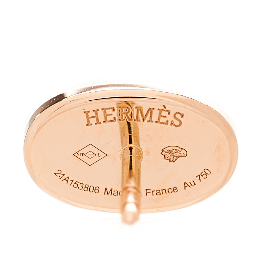 18K Rose Gold Diamond Chaine d'Ancre Contour Stud Earrings