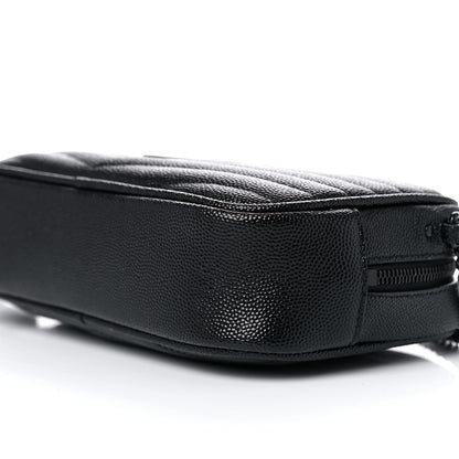 Saint Laurent Grain De Poudre Matelasse Monogram Mini Lou Camera Bag Black 9 of 15
