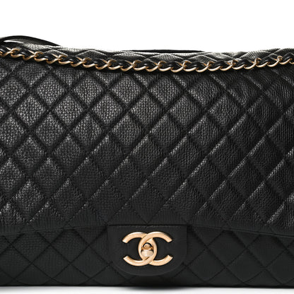 Chanel Calfskin Quilted XXL Travel Flap Bag Black 10 of 10