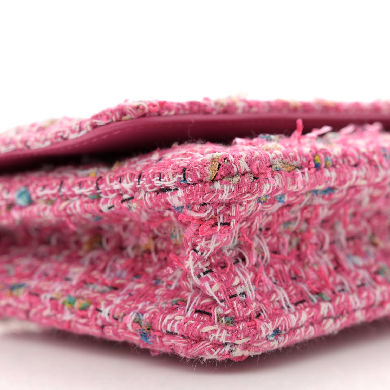 Chanel Tweed Quilted Wallet On Chain WOC Pink Blue White 10 of 12