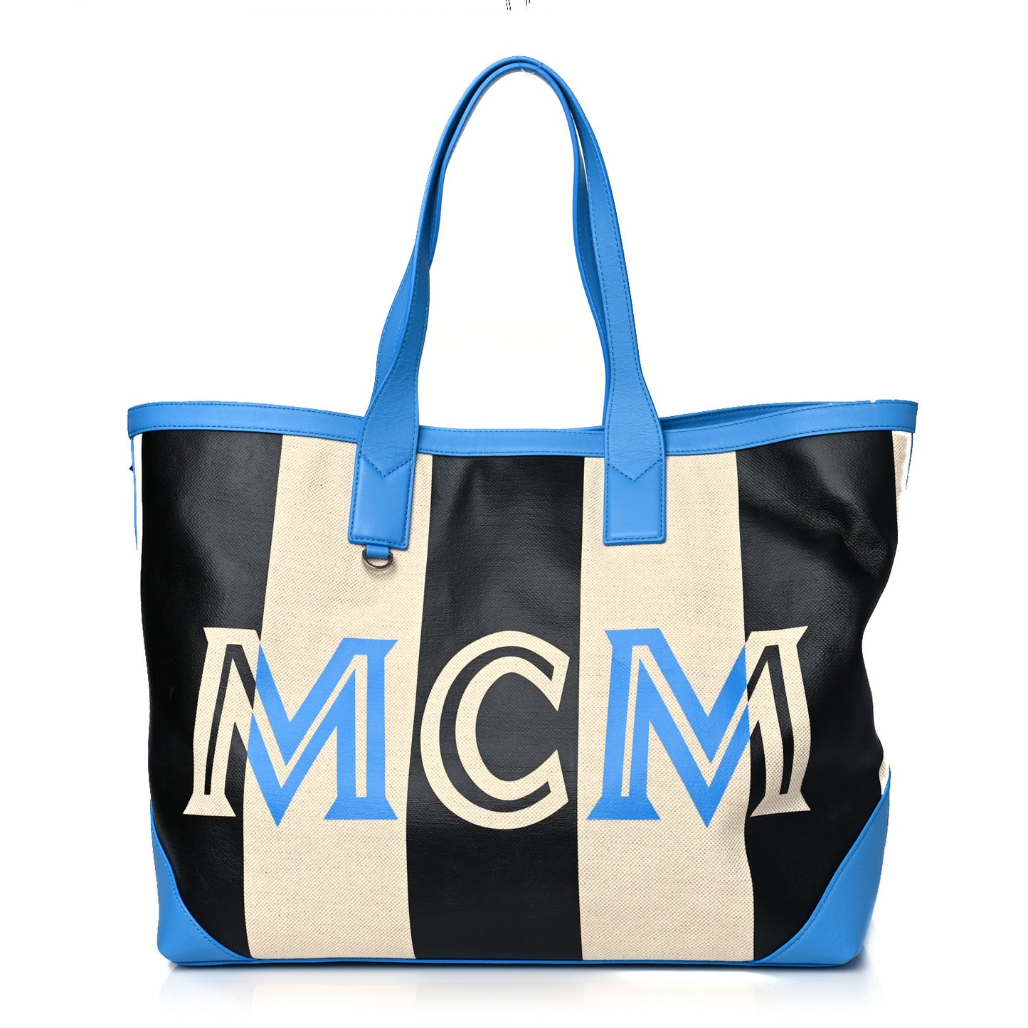 Canvas Stripe Ilse Medium Shopper Tote Blue Cobalt