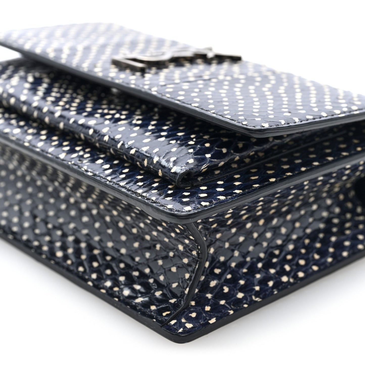 Elaphe Nappa Monogram Sunset Chain Wallet Black White